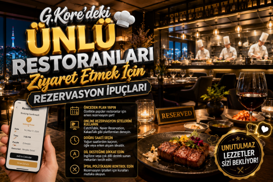 G.Kore’deki Ünlü Restoranları Ziyaret Etmek İçin   Rezervasyon İpuçları