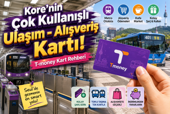 Kore’nin Çok Kullanışlı Ulaşım – Alışveriş Kartı.                               T-money Kart Rehberi