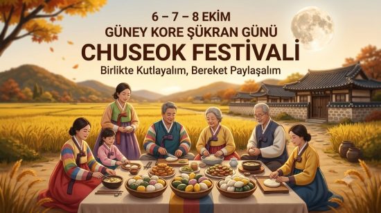 6 – 7 – 8 Ekim Kore Şükran Günü. Chuseok Festivaline Hoşgeldiniz.